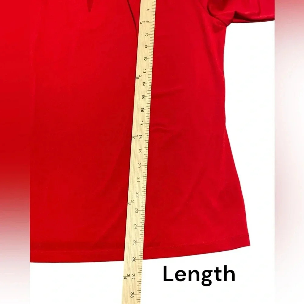 Liz Claiborne festive red top size XL with bejeweled collar - Picture 5 of 7